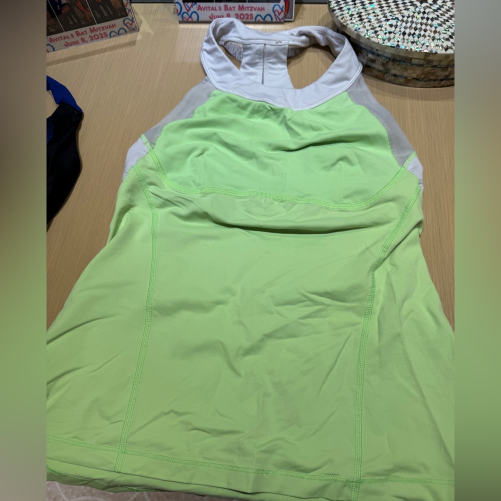 lululemon athletica Lime Green and Gray Tank Top
